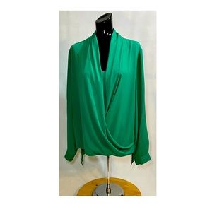 Long sleeve green blouse/ top XL